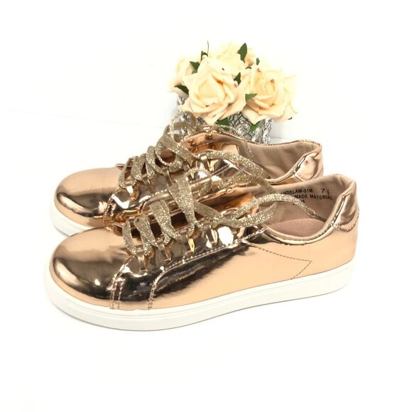 BAMBOO GRANDSLAM SNEAKERS  METALLIC  SIZE 7.5 NEW - Picture 1 of 8